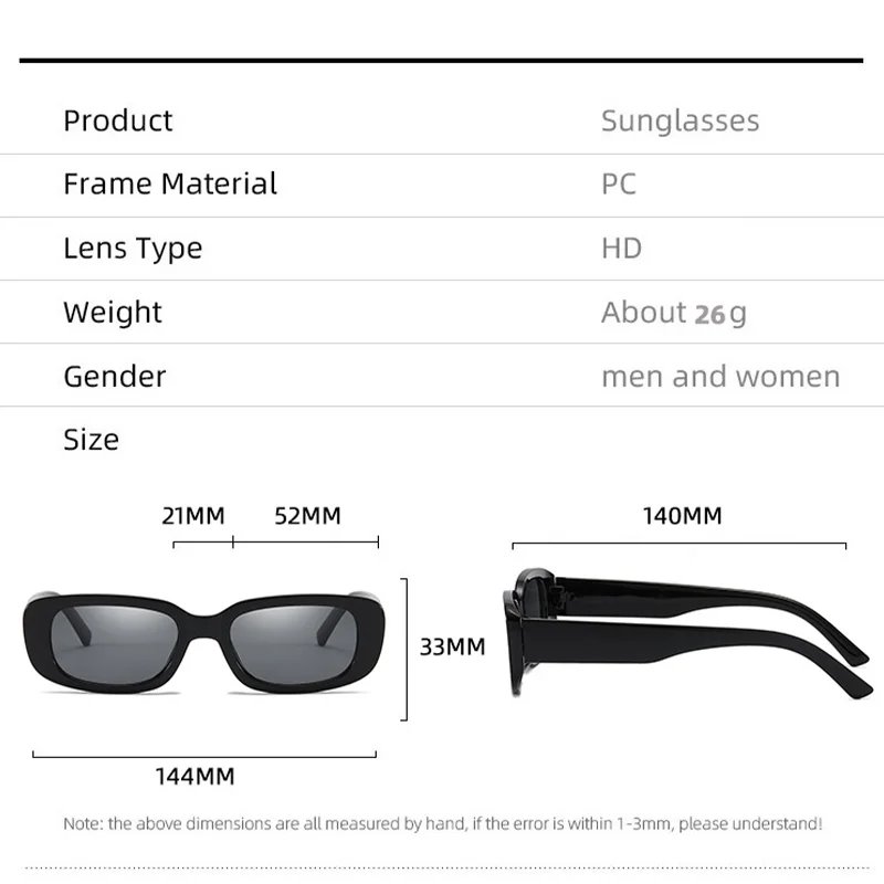 Kacamata Hitam Persegi Kecil A - Luxury Zone ulasan dan harga