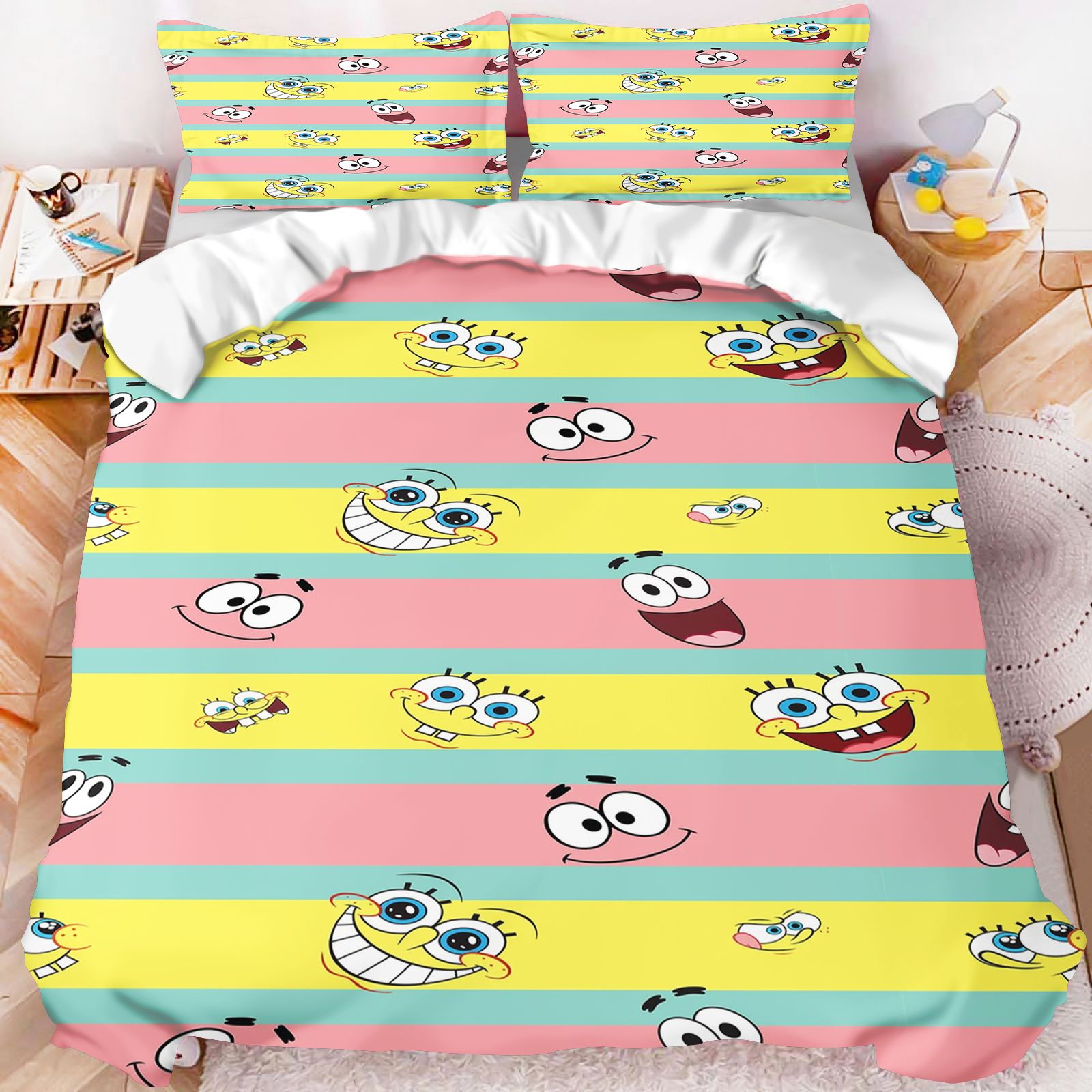 Set Sprei Karakter SpongeBob S - Linen Duvet Cover ulasan dan harga
