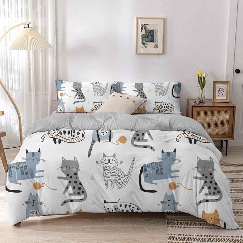 Set Penutup Selimut Kucing Kar - Linen Duvet Cover ulasan dan harga
