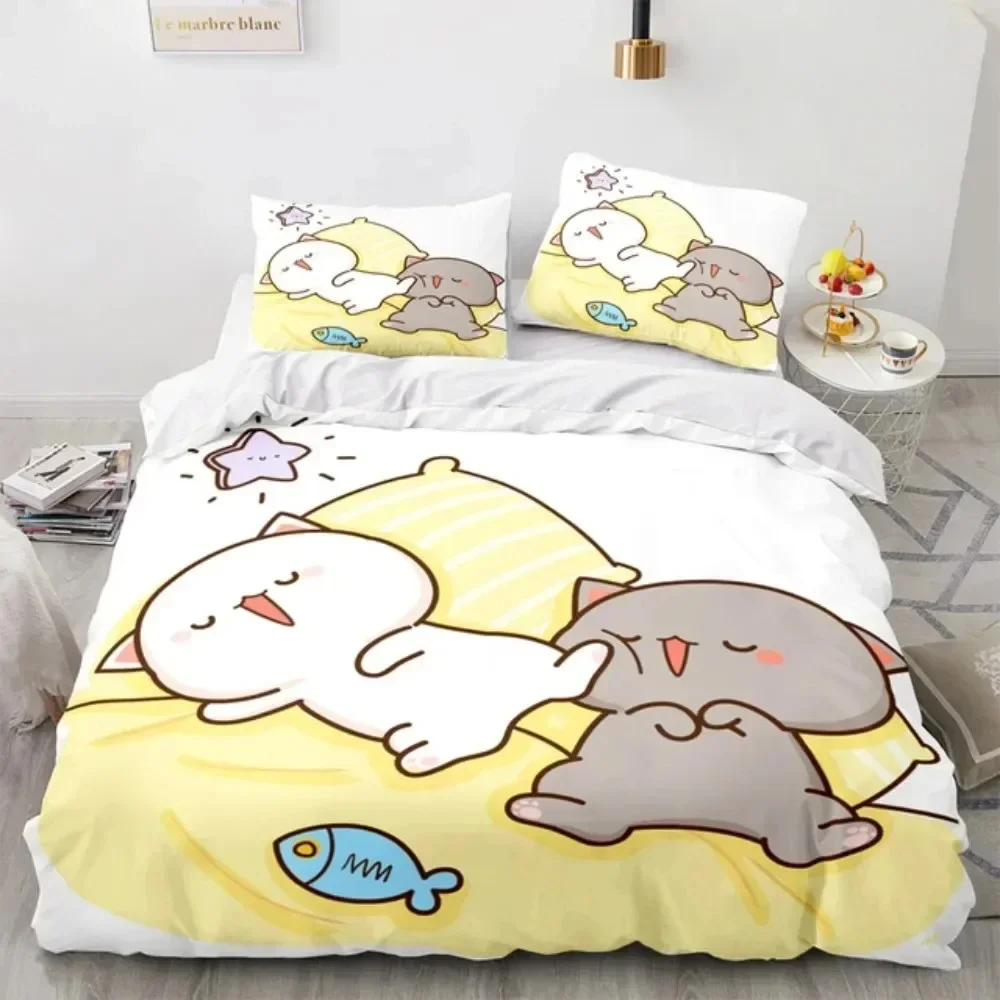 Set Sprei Kasur Motif Kucing P - Linen Duvet Cover ulasan dan harga